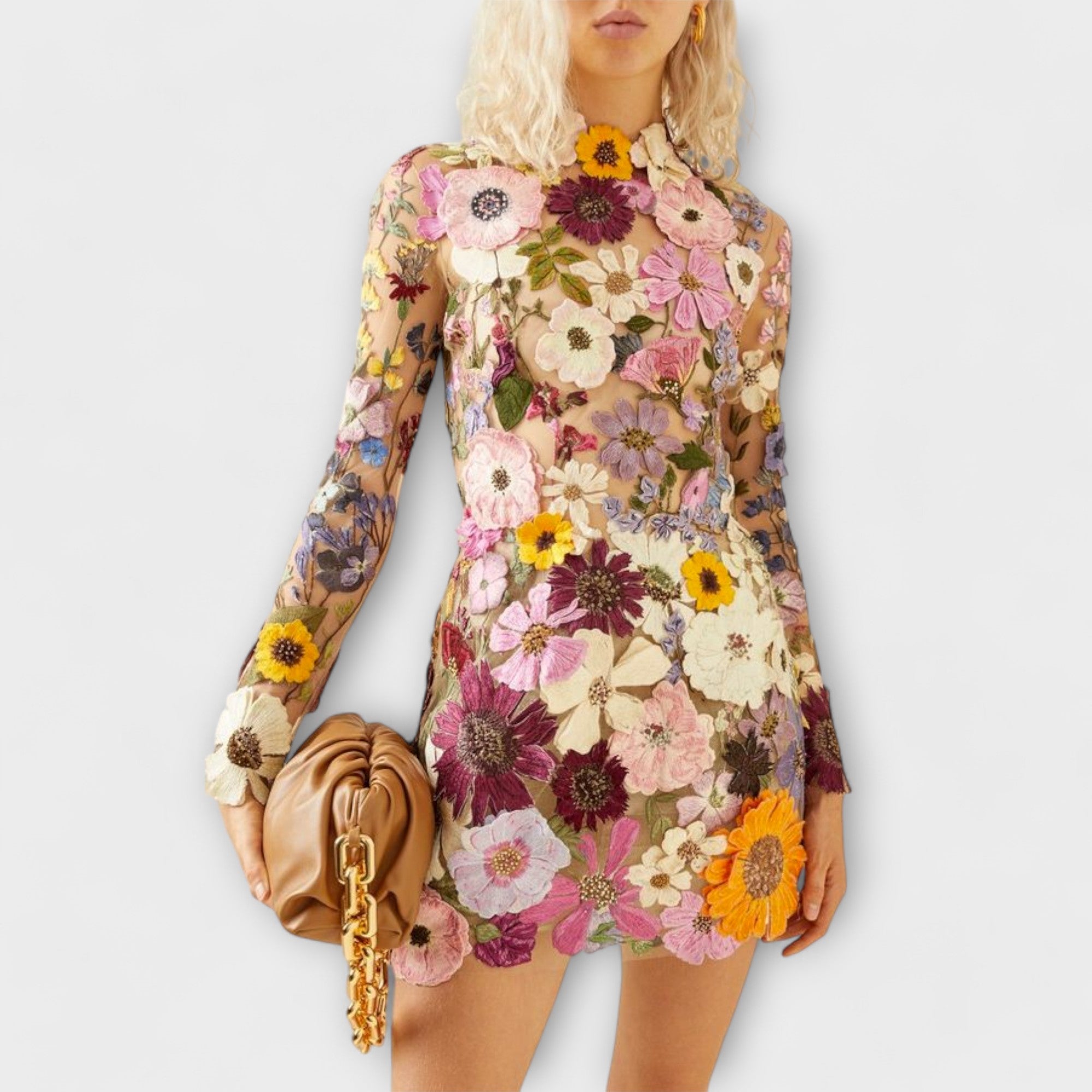 Dolores - Vestito con motivo floreale 3D