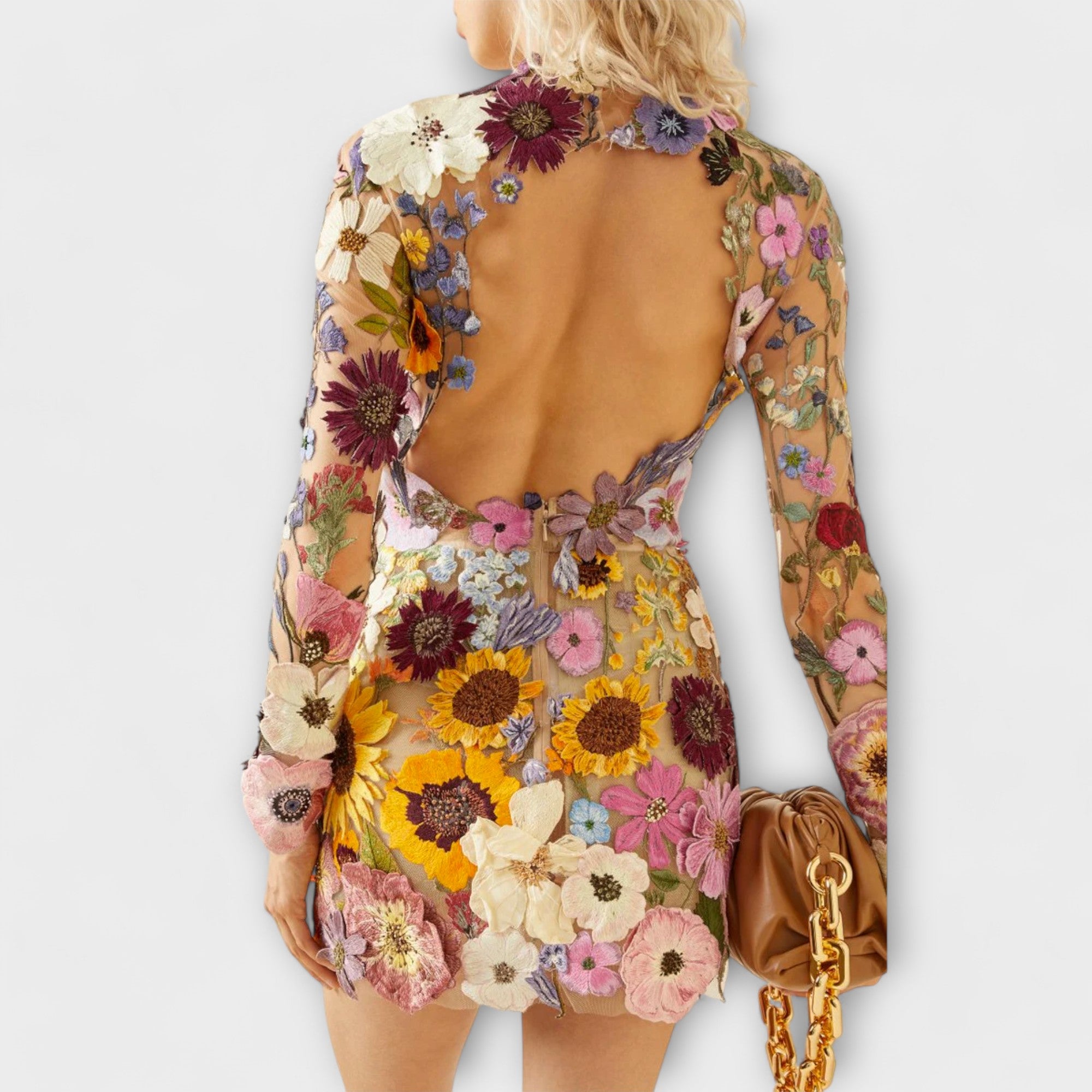Dolores - Vestito con motivo floreale 3D